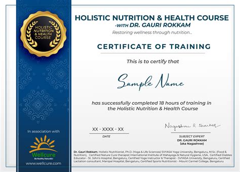 holistic health nutrition certification.